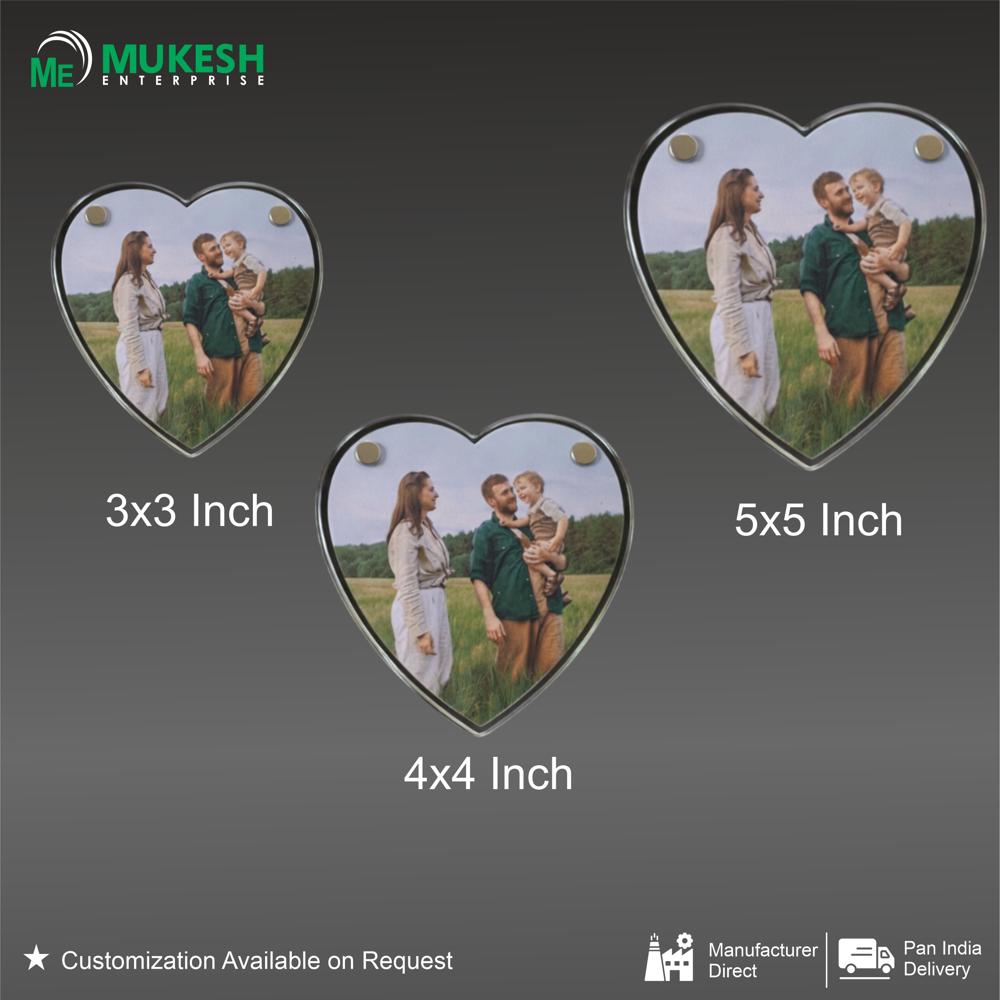 Heart Shape Acrylic Magnetic Photo Frame Customizable Clear Acrylic Love Photo Frame