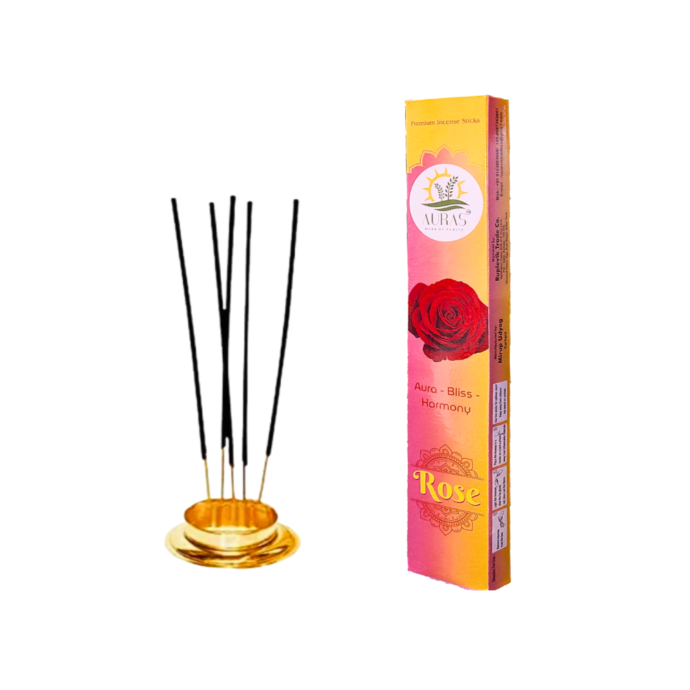 Auras Rose Incense - Burning Time: 50 Minutes