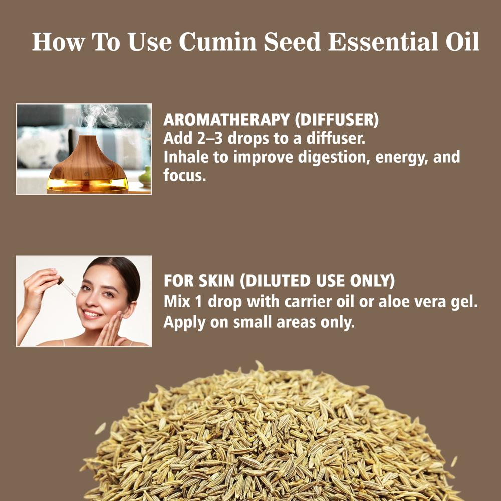 Turcy Cumin Seed Essential Oil | Pure Herbal Oil | Hair Growth, Focus & Aromatherapy Use(15ML)