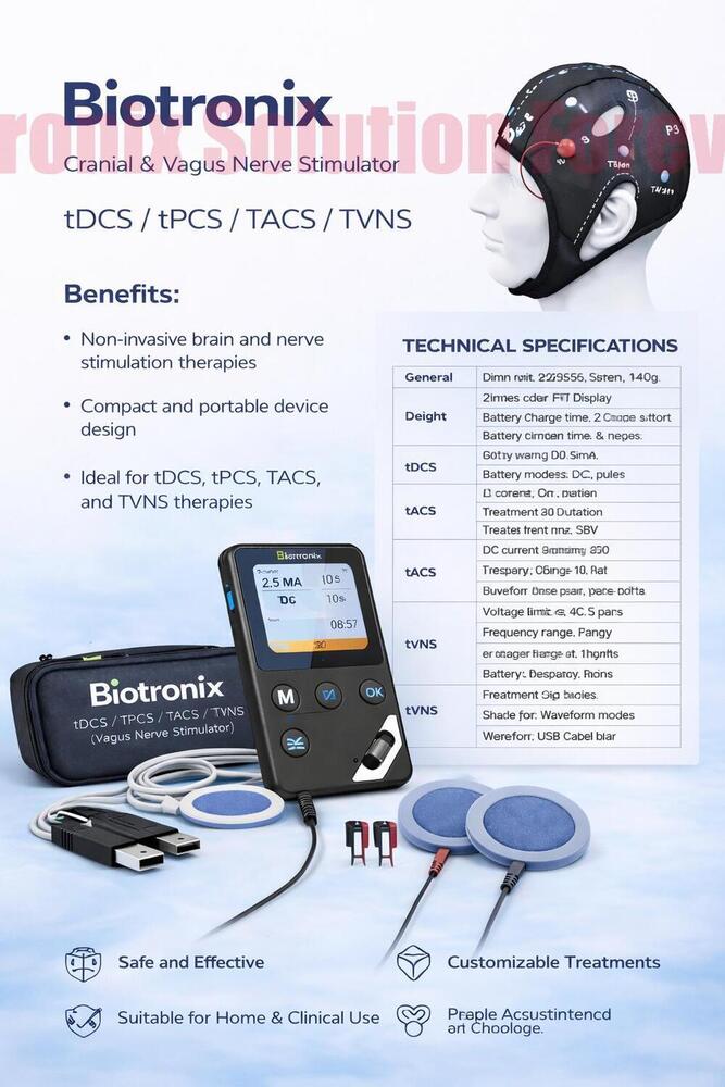 Digital Transcranial And Vagus Nerve Therapy Device