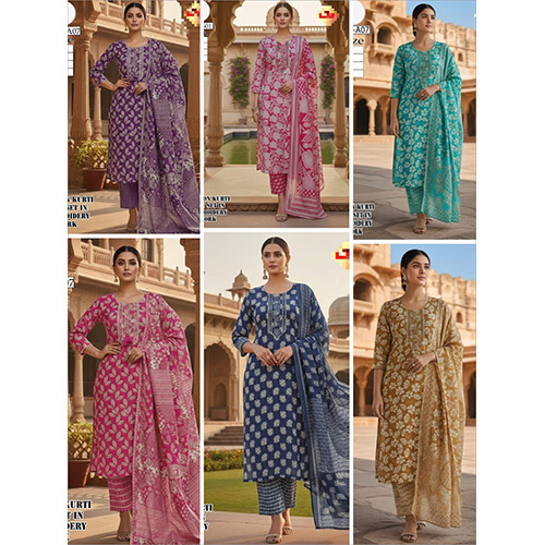 Ladies Casual Printed Cotton Suit