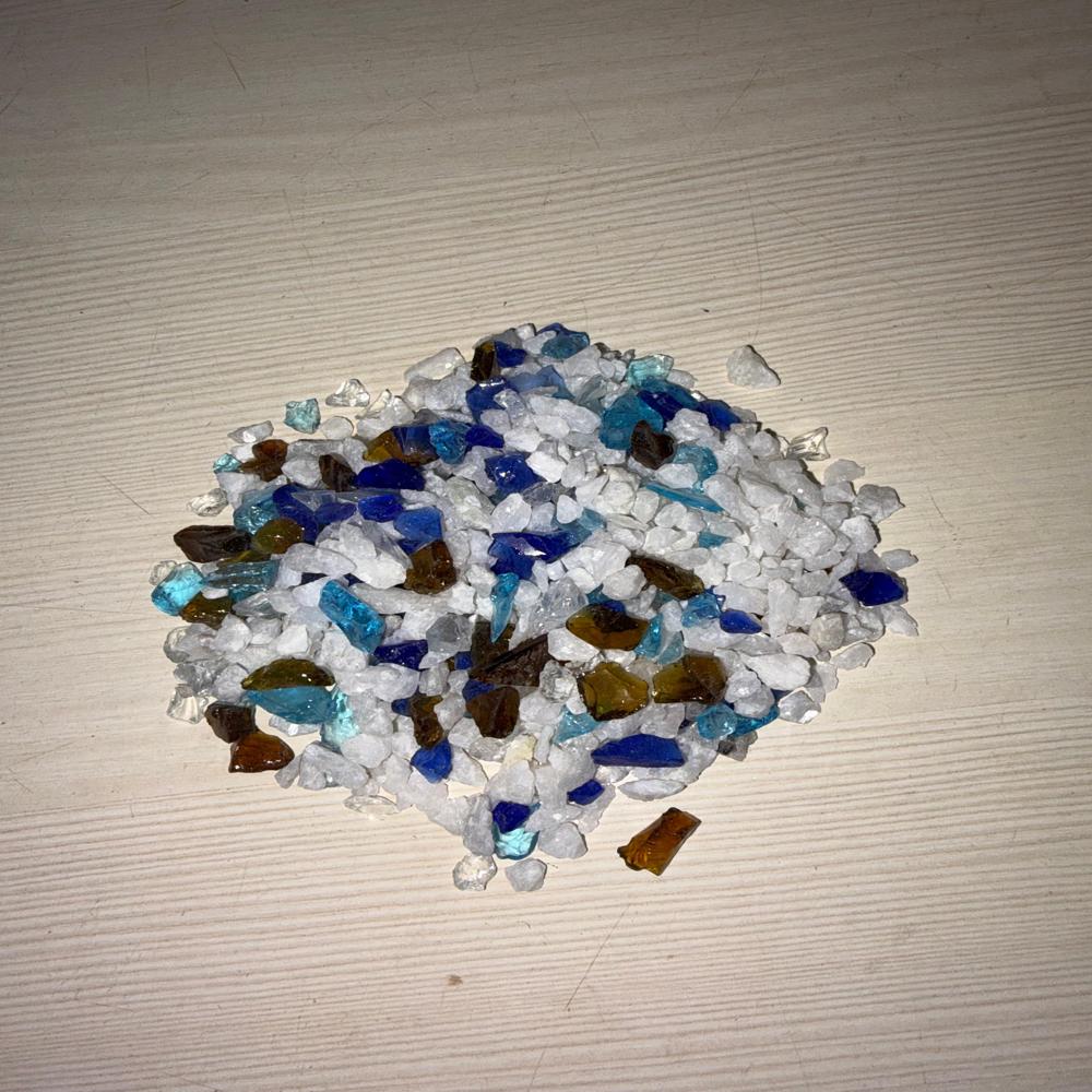 Crushed Glass Chips for Terrazzo, Fire Pits, and Landscaping in Bulk Wholesale