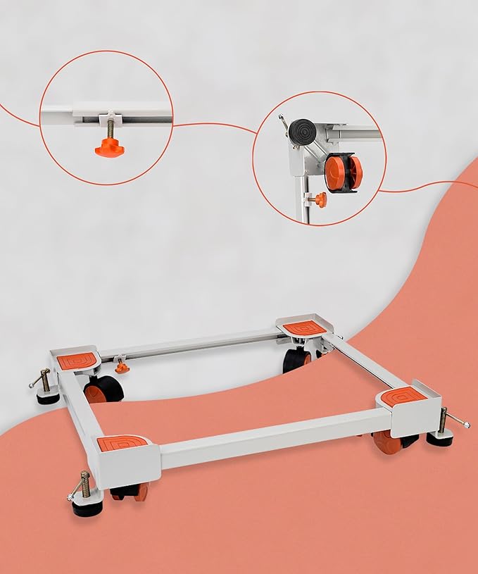 UNIBOX Heavy Duty Washing Machine Moving Trolley with Wheels Model- Ashoka