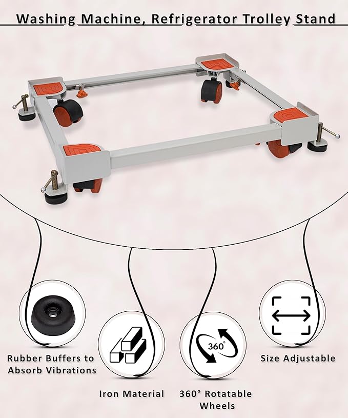 UNIBOX Heavy Duty Washing Machine Moving Trolley with Wheels Model- Ashoka