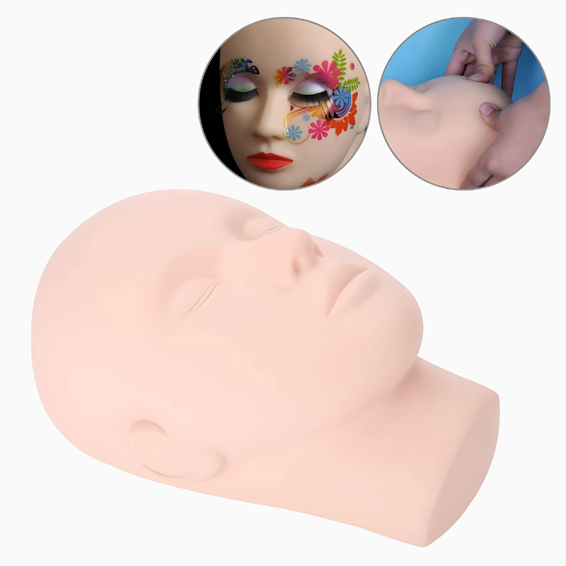 Kostech Mannequin Head For Makeup Practice - Color: Pink