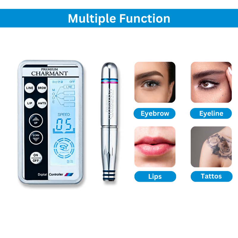 Electric Digital Permanent Eyebrow Lip Eyeliner Tattoo Pen Makeup Machine with Pen LCD Display