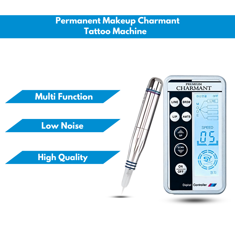 Electric Digital Permanent Eyebrow Lip Eyeliner Tattoo Pen Makeup Machine with Pen LCD Display