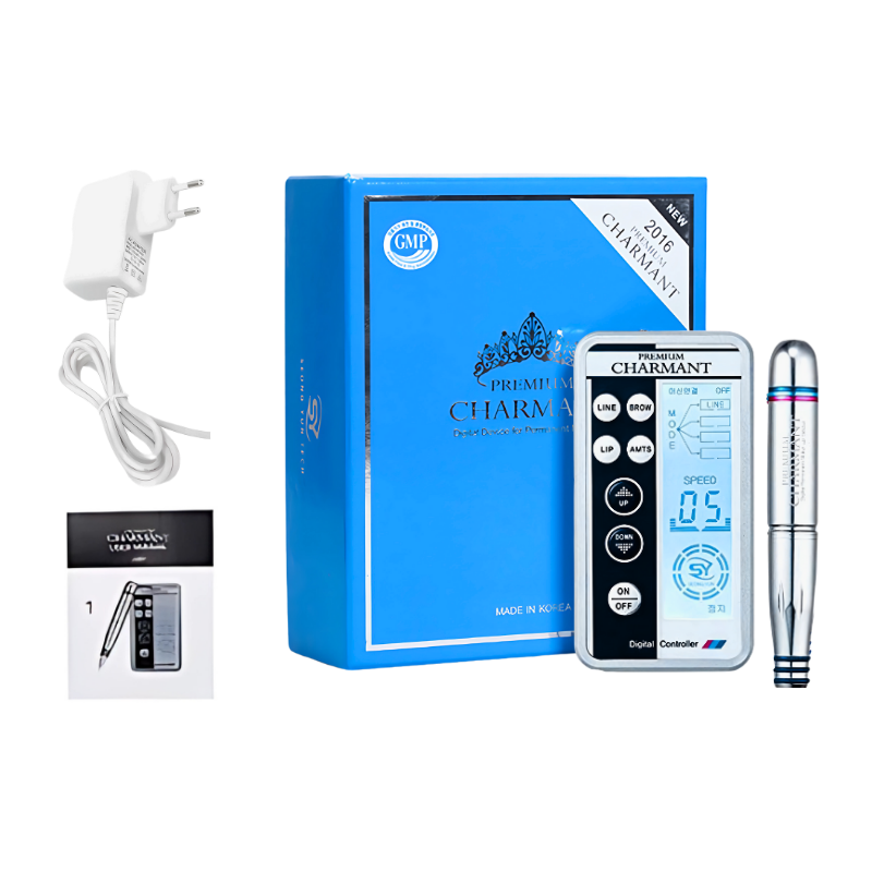 Electric Digital Permanent Eyebrow Lip Eyeliner Tattoo Pen Makeup Machine with Pen LCD Display