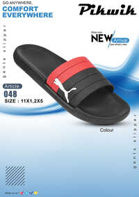 48 Mens Black And Red Slipper