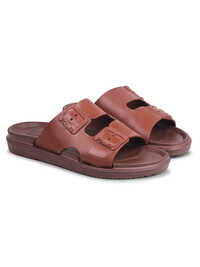 Mens Brown Slip On Sandal