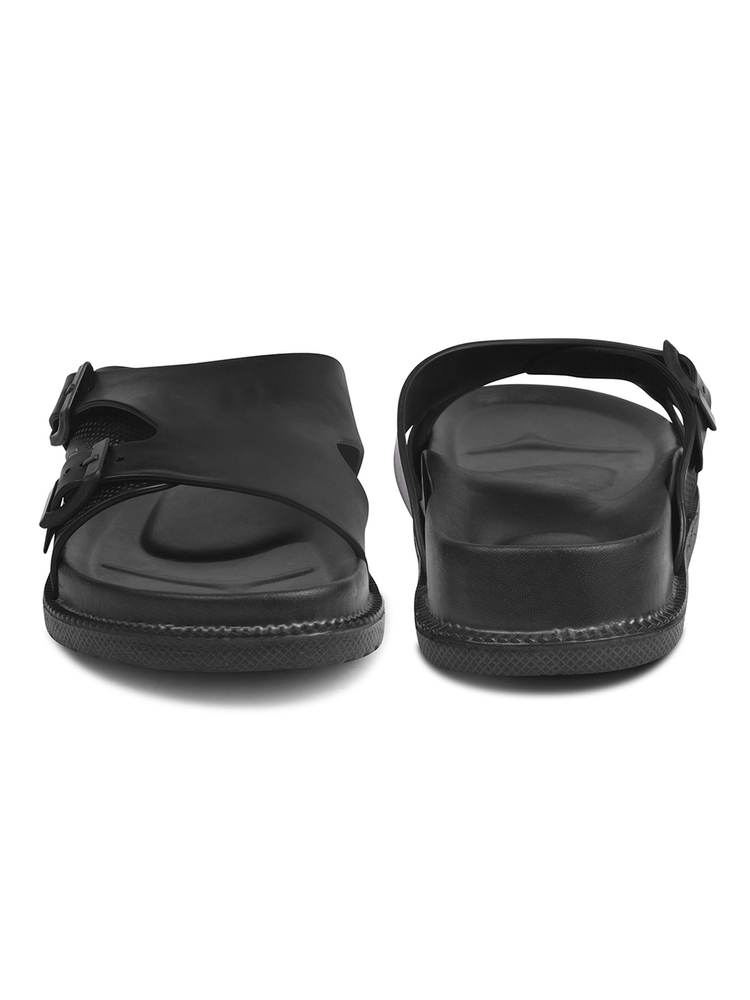 Mens P Touch Black Dual Strap Lightweight Comfort Sandal