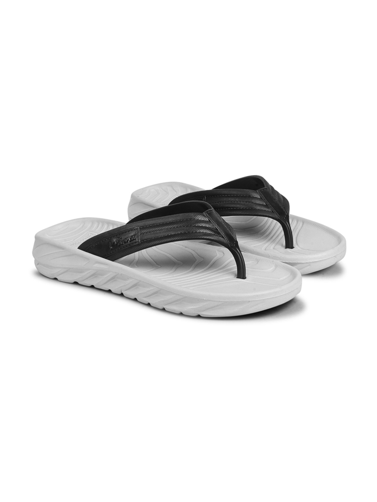 Mens Hoka Black And White Eva Flip Flop