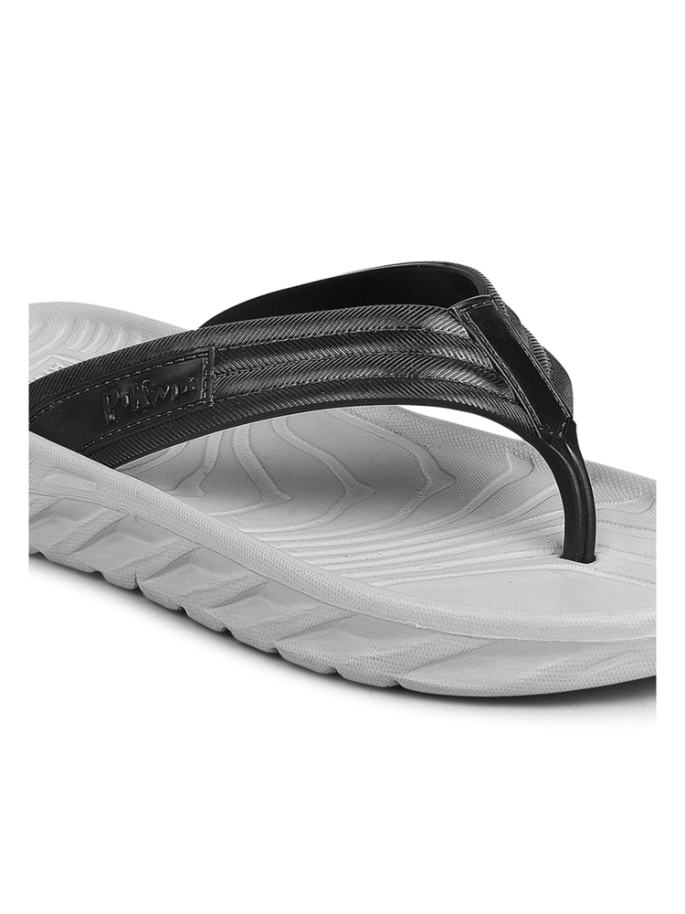 Mens Hoka Black And White Eva Flip Flop
