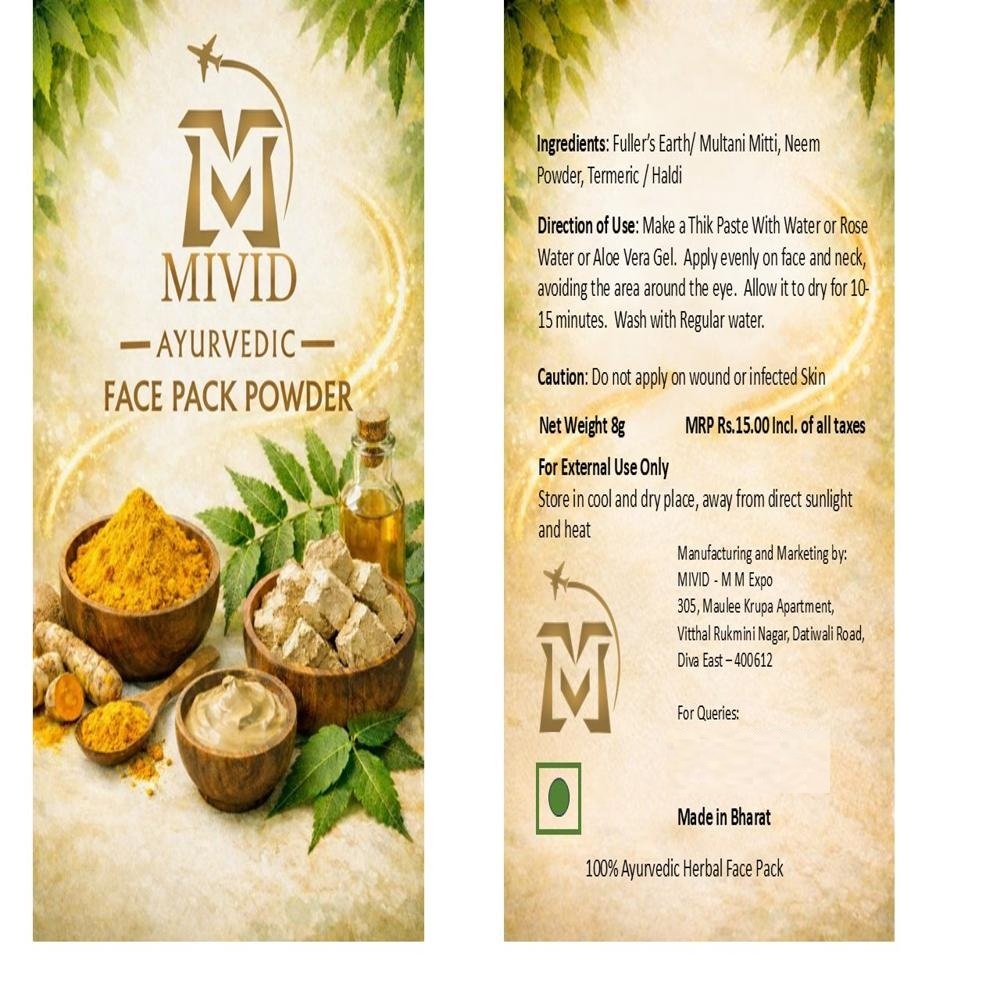 MIVID Ayurvedic Face Pack Powder