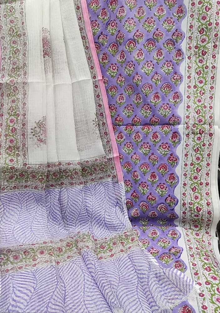 Ladies Hand Block Print Kota Doria Fancy Dupatta