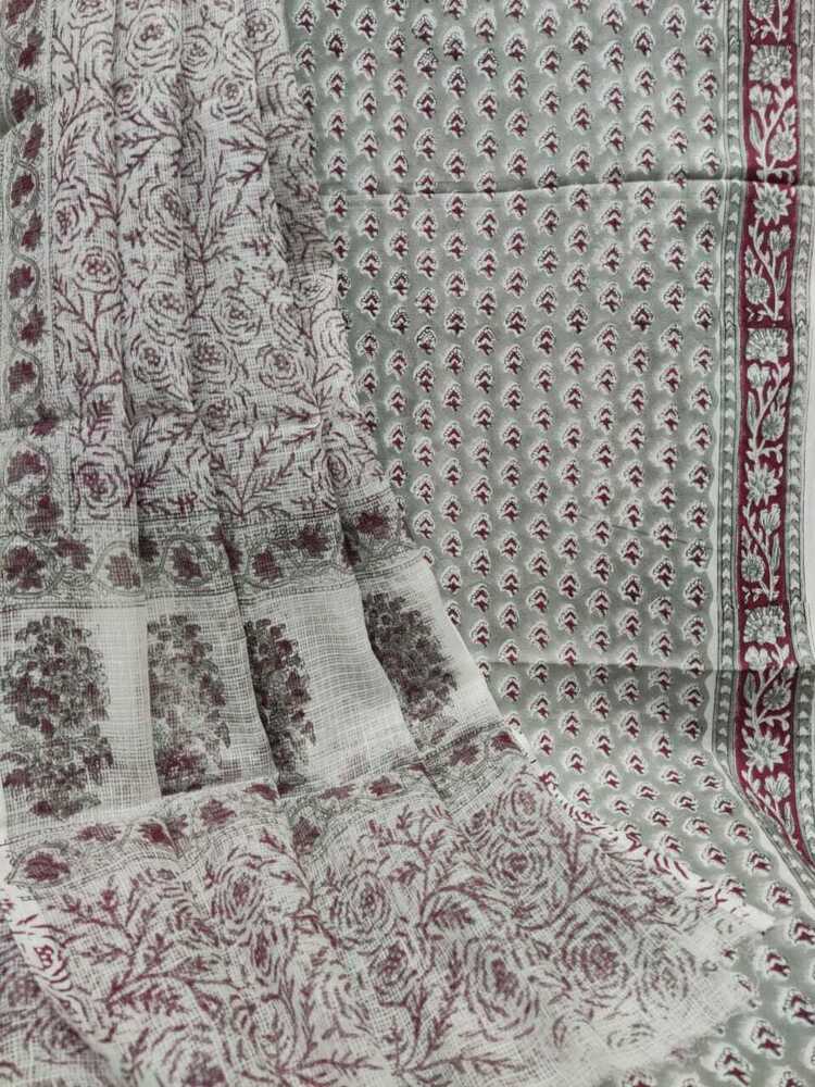 Ladies Hand Block Print Kota Doria Fancy Dupatta