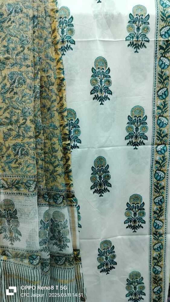Ladies Hand Block Print Kota Doria Fancy Dupatta