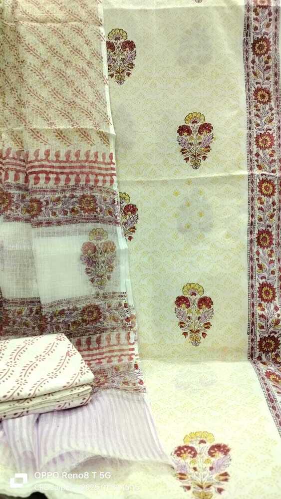 Ladies Hand Block Print Kota Doria Fancy Dupatta