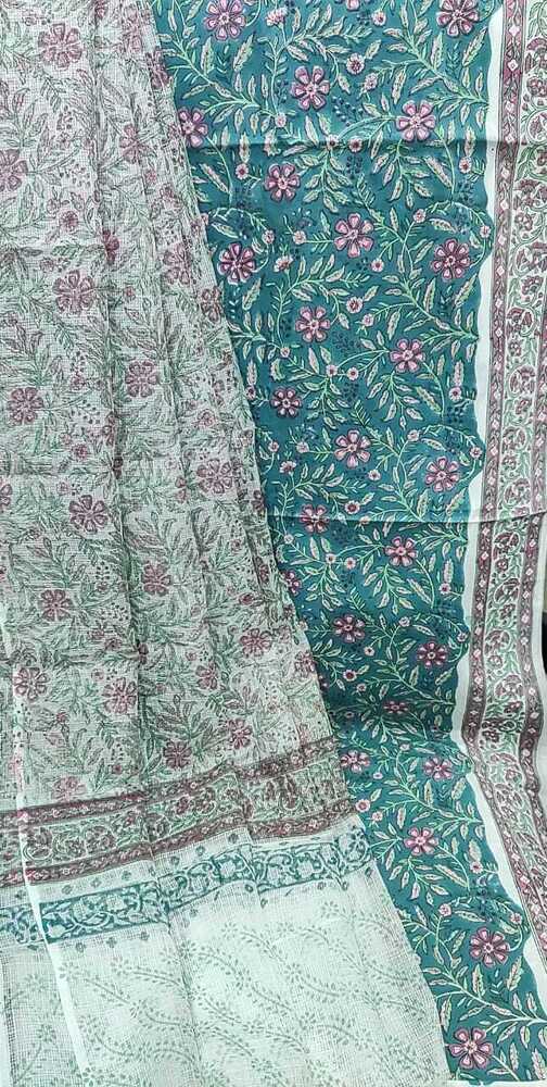 Ladies Hand Block Print Kota Doria Fancy Dupatta