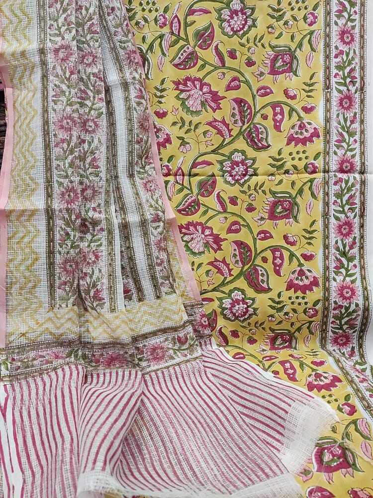 Ladies Hand Block Print Kota Doria Dupatta