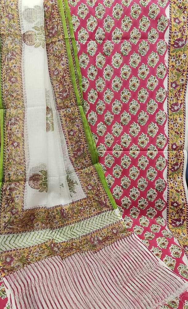 Ladies Hand Block Print Kota Doria Dupatta