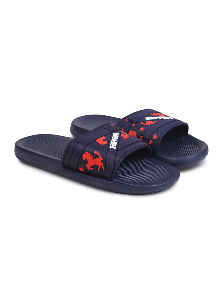 Mens Dark Blue Ninja Ferrari Printed Slider