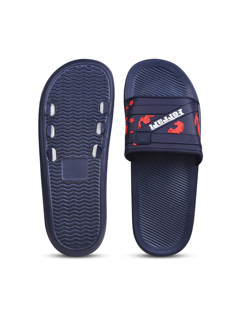 Mens Dark Blue Ninja Ferrari Printed Slider