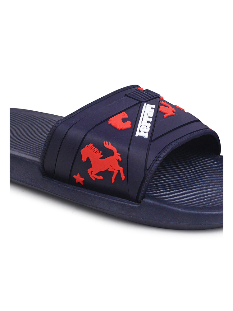 Mens Dark Blue Ninja Ferrari Printed Slider