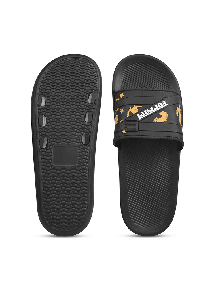 Mens Black Ninja Ferrari Printed Slider