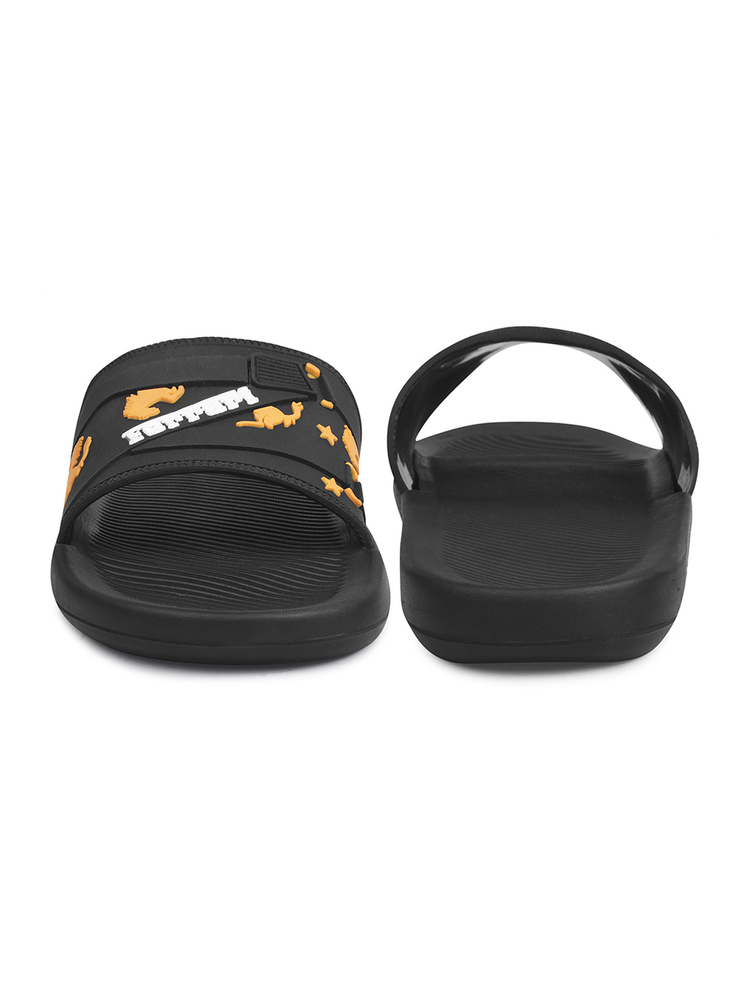 Mens Black Ninja Ferrari Printed Slider