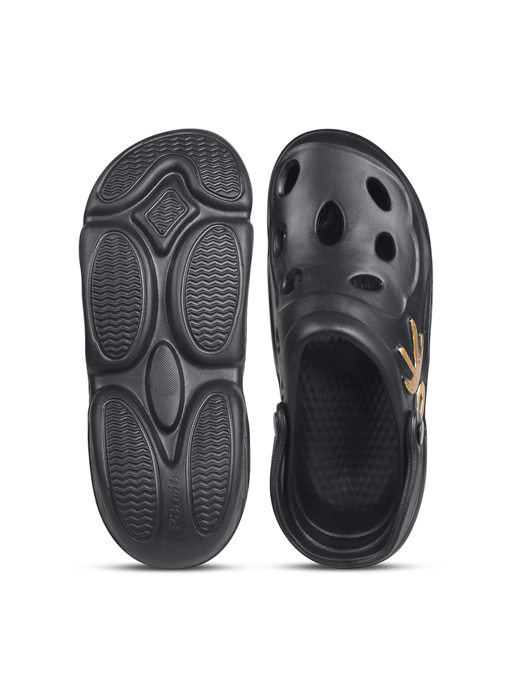 KGF02 Kids Black Adjustable Clogs