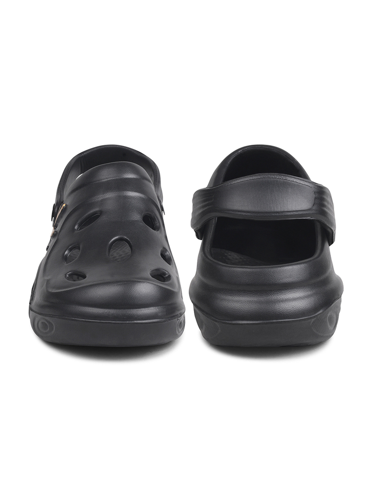 KGF02 Kids Black Adjustable Clogs