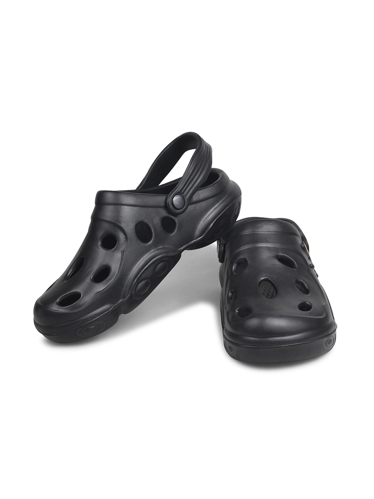KGF02 Kids Black Adjustable Clogs