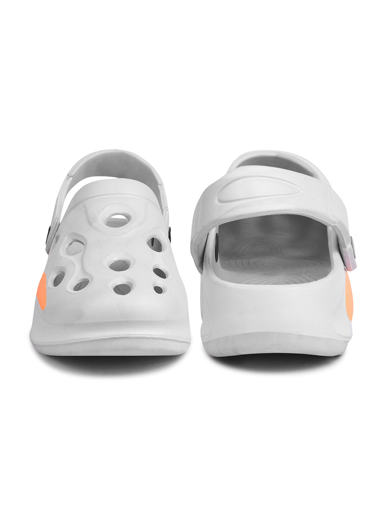 KGF01 Kids White Adjustable Clogs