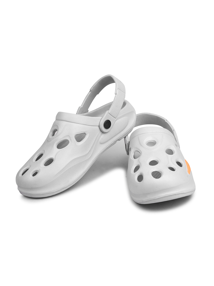 KGF01 Kids White Adjustable Clogs