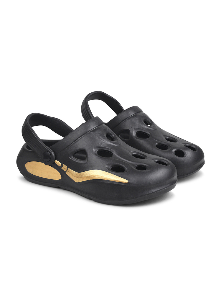 KGF01 Kids Black Adjustable Clogs