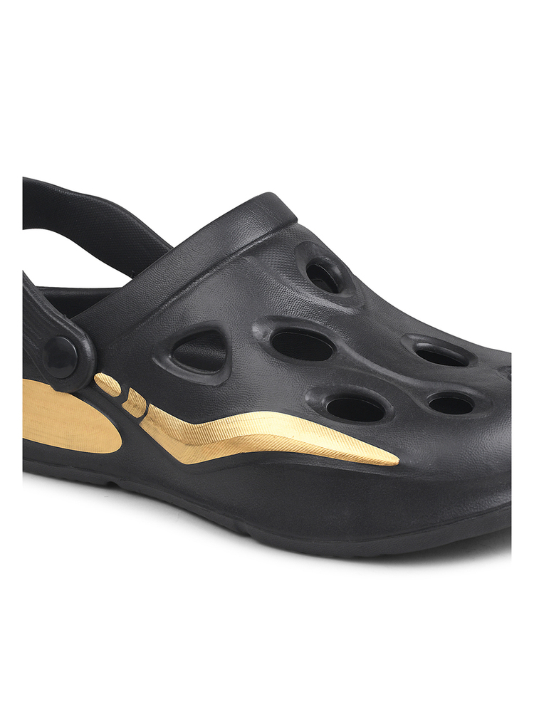 KGF01 Kids Black Adjustable Clogs