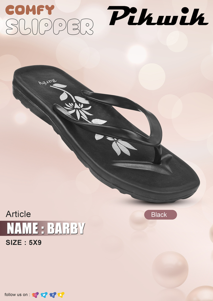 Ladies Barby Black Slipper