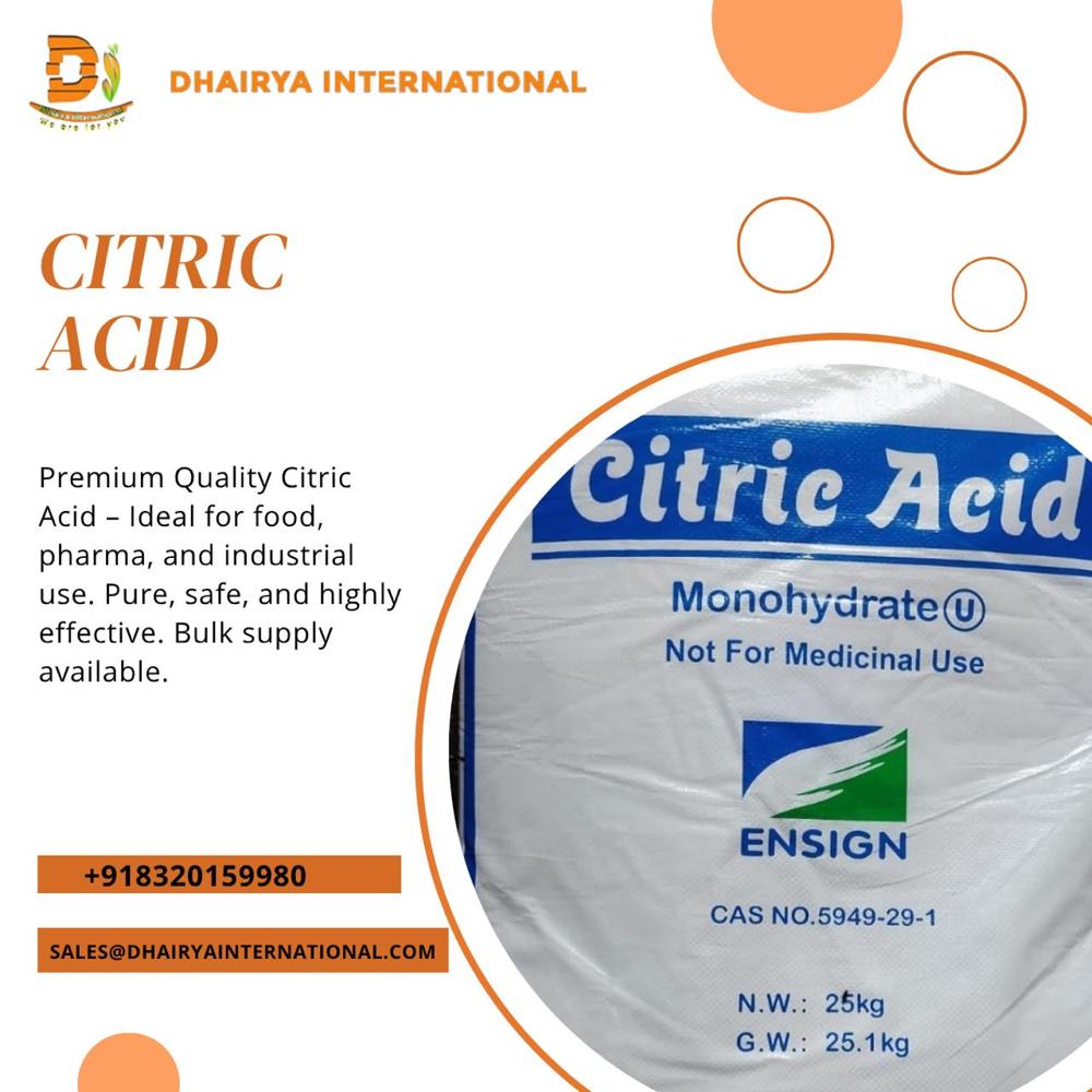Citric Acid - Grade: Industrial Grade