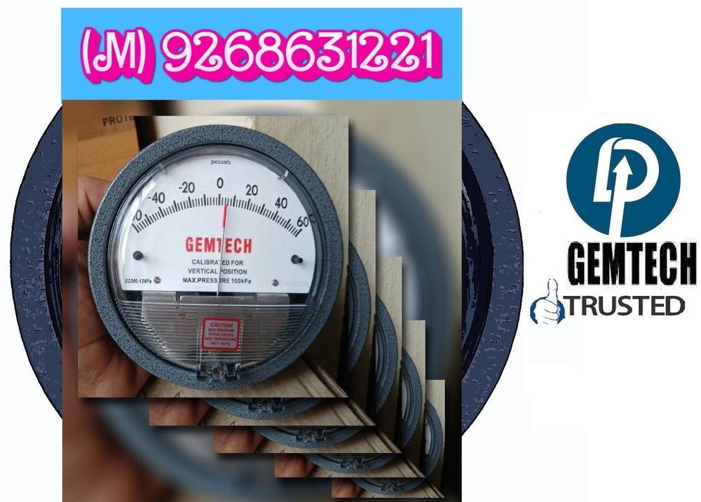 GEMTECH- Differential Pressure Gauge Range 0-60 Pascal by Pudukkottai Tamil Nadu