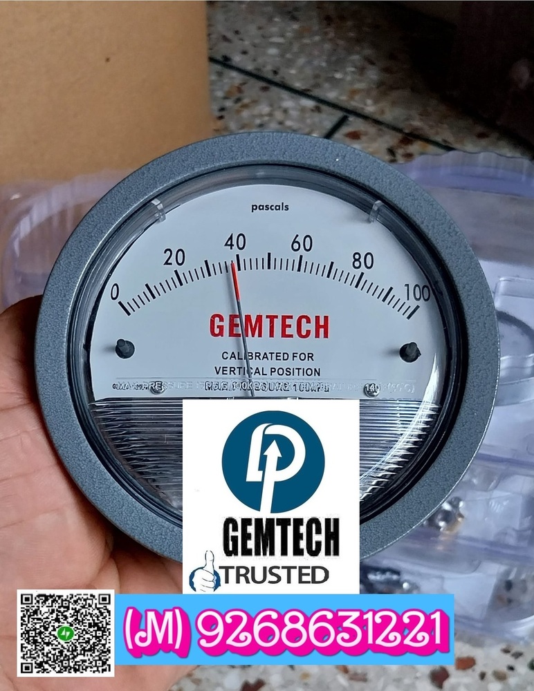 GEMTECH- Differential Pressure Gauge Range 0-100 Pascal NEAR CHHATTISGARH