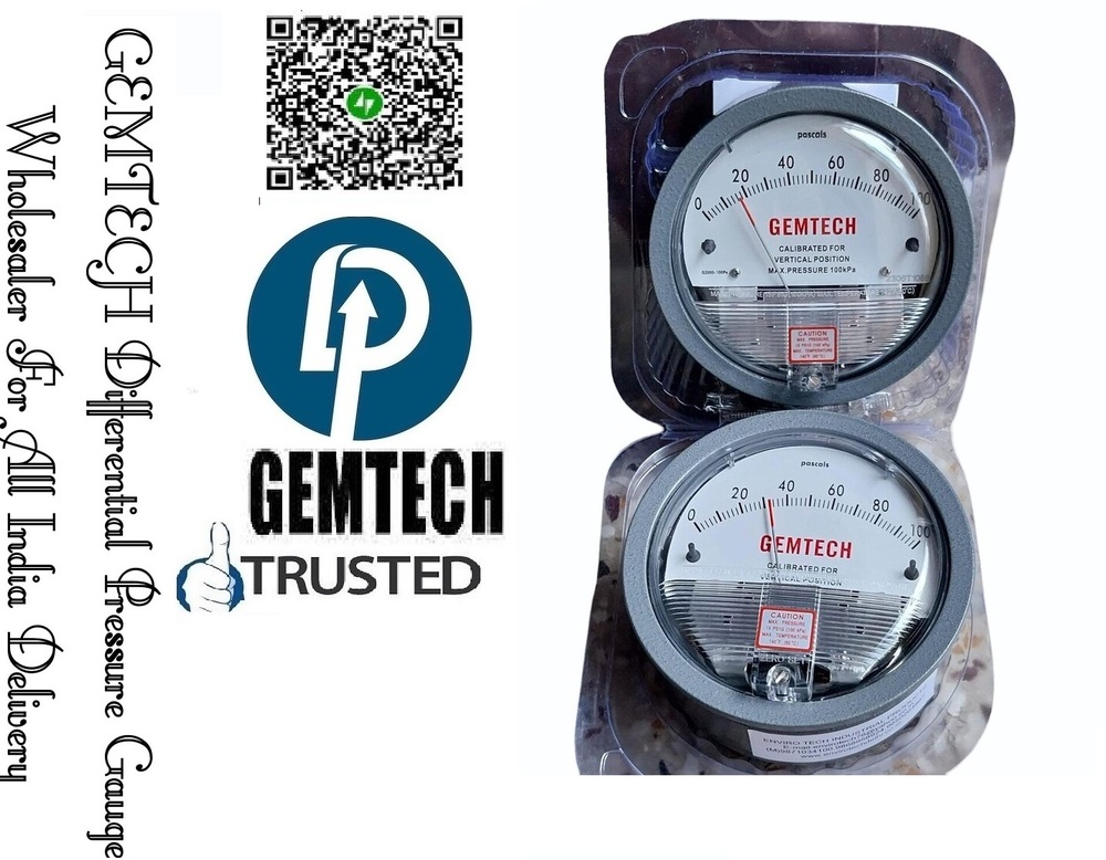 Gemtech- Differential Pressure Gauge Range 0-100 Pascal Near Chhattisgarh