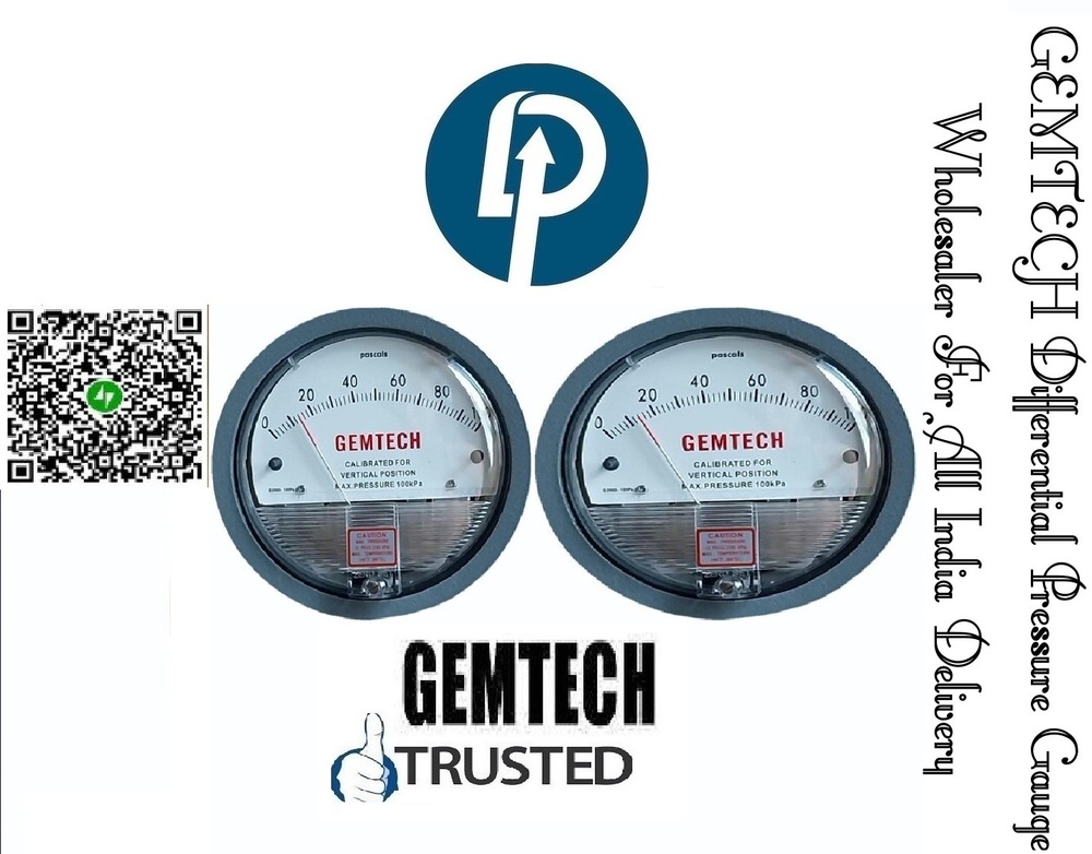 Gemtech- Differential Pressure Gauge Range 0-100 Pascal Near Chhattisgarh