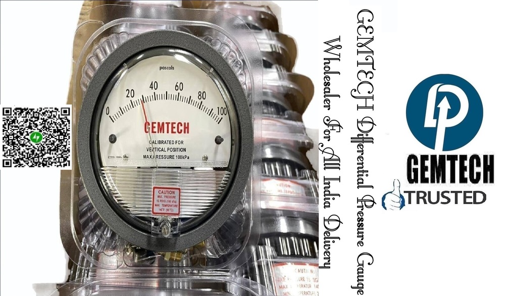 GEMTECH- Differential Pressure Gauge Range 0-100 Pascal NEAR CHHATTISGARH
