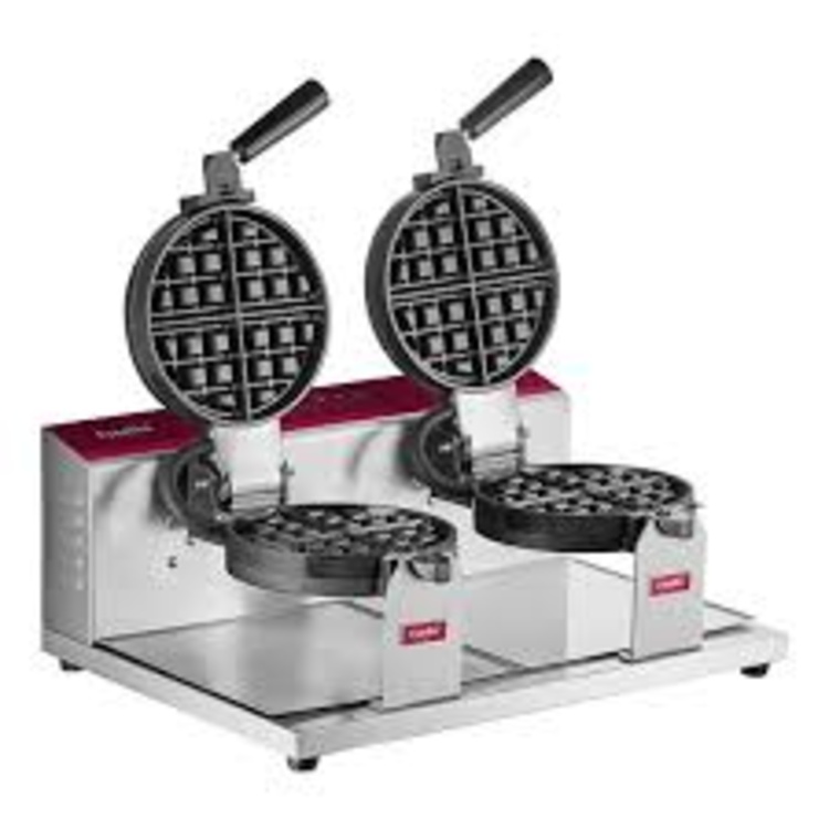 Stainless Steel Double Round Waffle Maker For Commercial