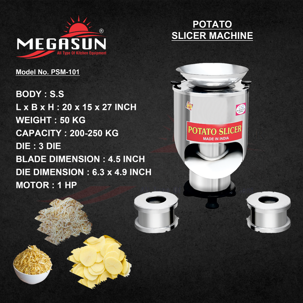 Potato Slicer Machine - Capacity: 300 Kg/hr