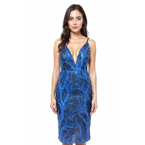 Sheer V-Neck Mini Dress