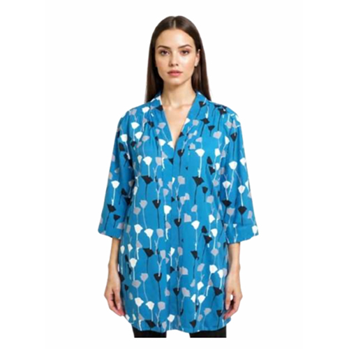 Floral Print Blue Dress