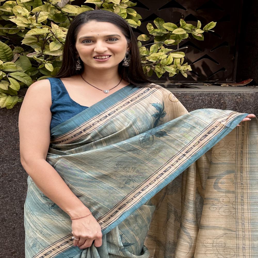 Floral Printed Fancy Saree