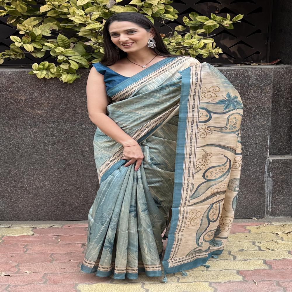 Floral Printed Fancy Saree